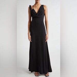 Toteme Twist Drape Dress, S, Black